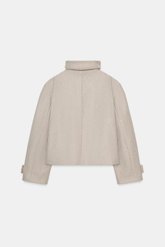 Manteau court à col montant