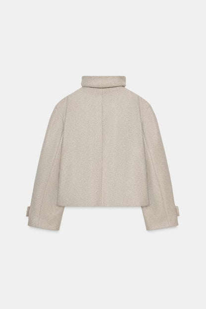 Manteau court à col montant