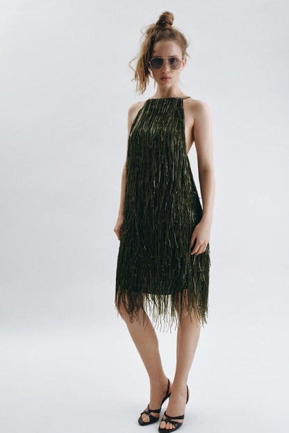 Robe à franges à sequins ZW Collection
