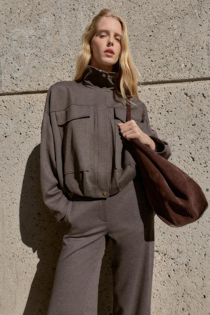 Veste bomber à col montant