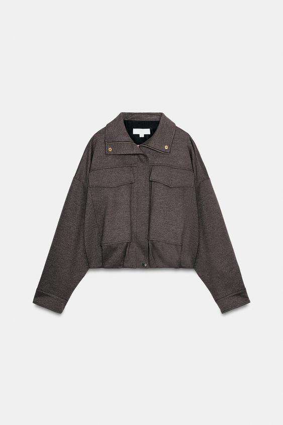 Veste bomber à col montant