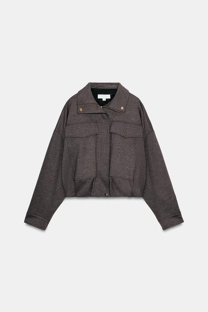 Veste bomber à col montant