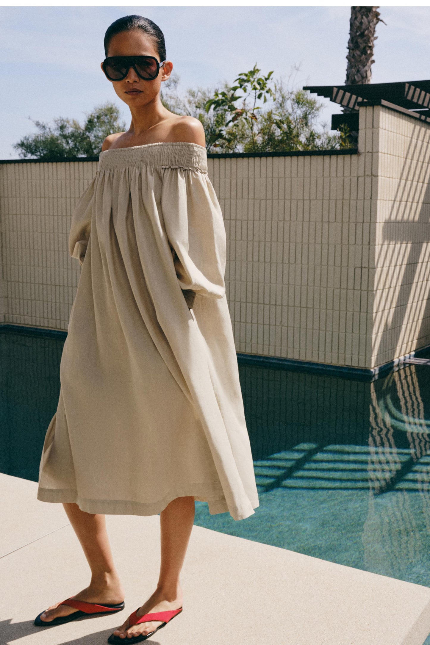 Robe midi en lin ZW Collection
