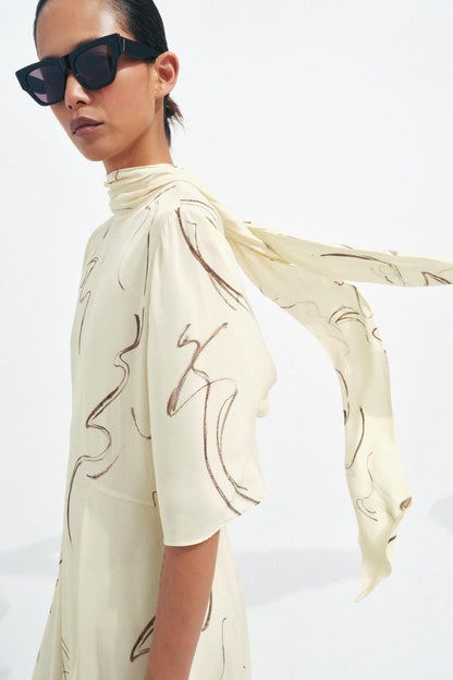 Robe imprimée liens à nouer ZW Collection