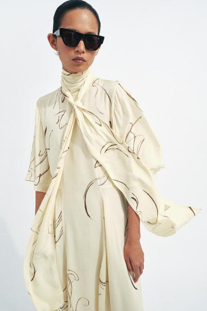 Robe imprimée liens à nouer ZW Collection