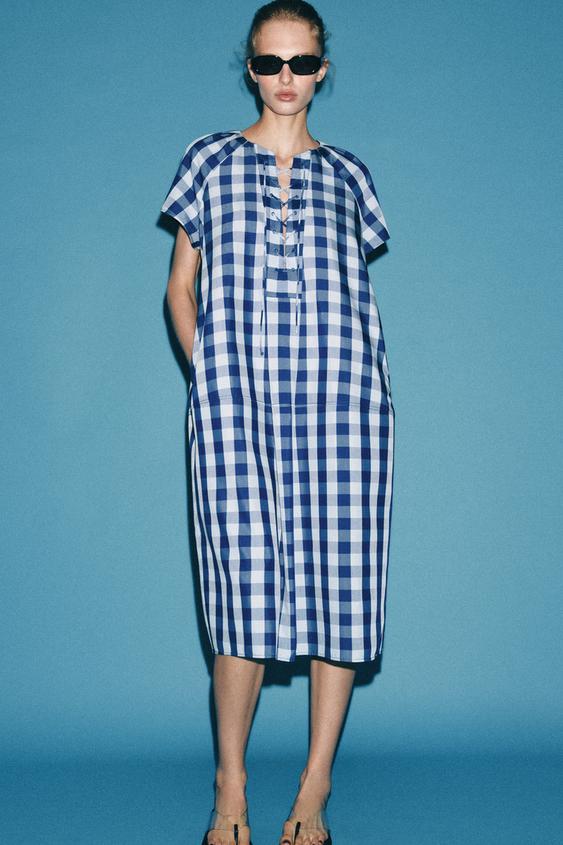 Robe à carreaux liens à nouer ZW Collection