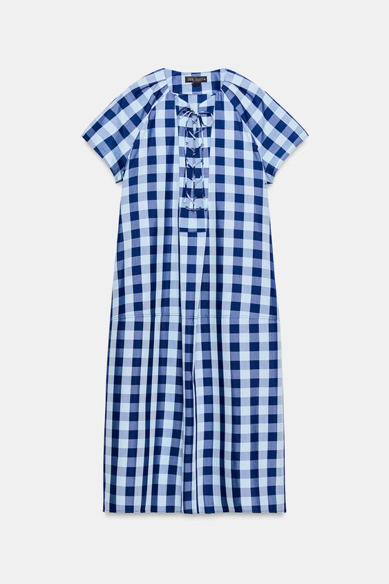 Robe à carreaux liens à nouer ZW Collection