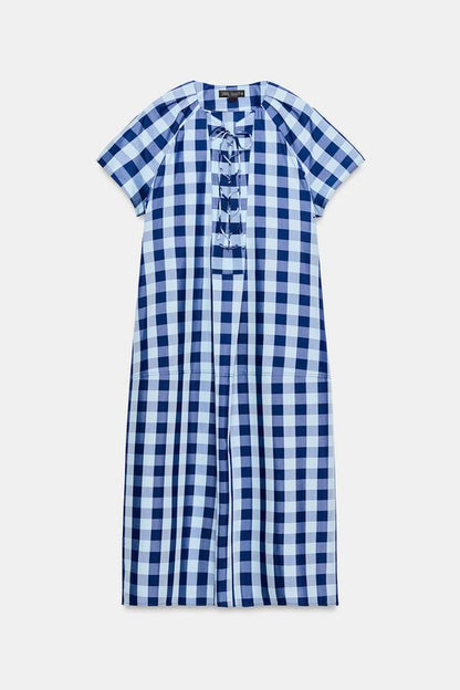 Robe à carreaux liens à nouer ZW Collection