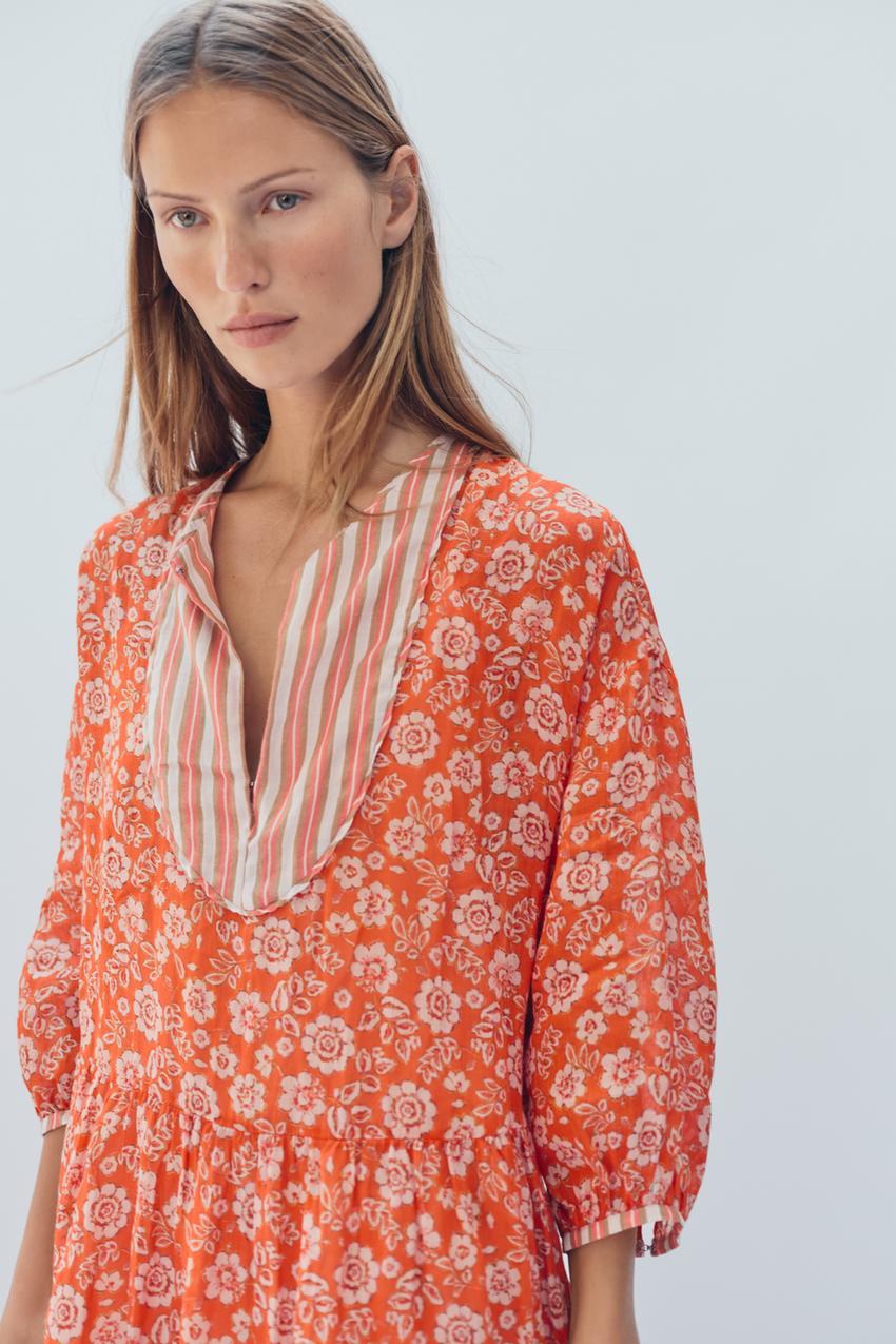 Robe caftan en ramie à fleurs Édition limitée