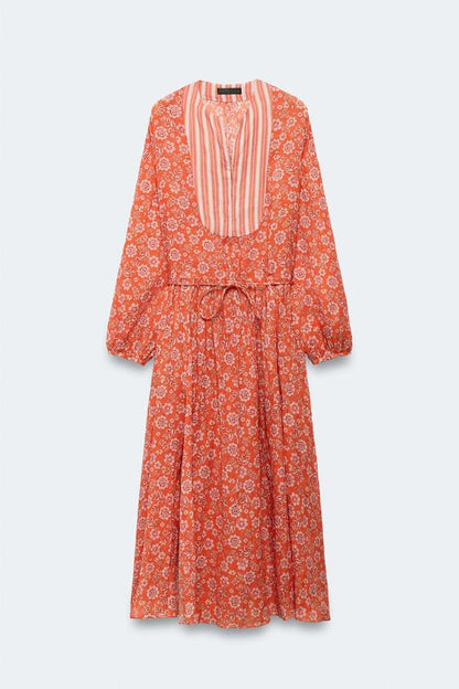 Robe caftan en ramie à fleurs Édition limitée