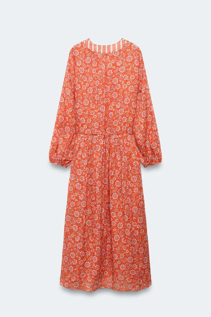 Robe caftan en ramie à fleurs Édition limitée