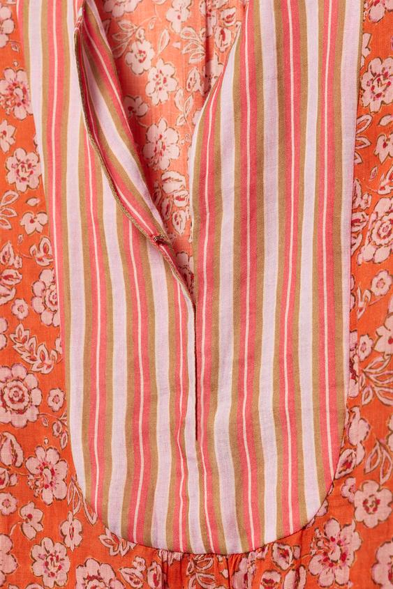 Robe caftan en ramie à fleurs Édition limitée
