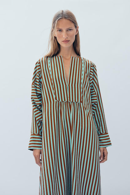 Robe caftan à rayures Édition limitée