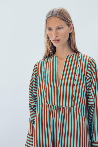 Robe caftan à rayures Édition limitée