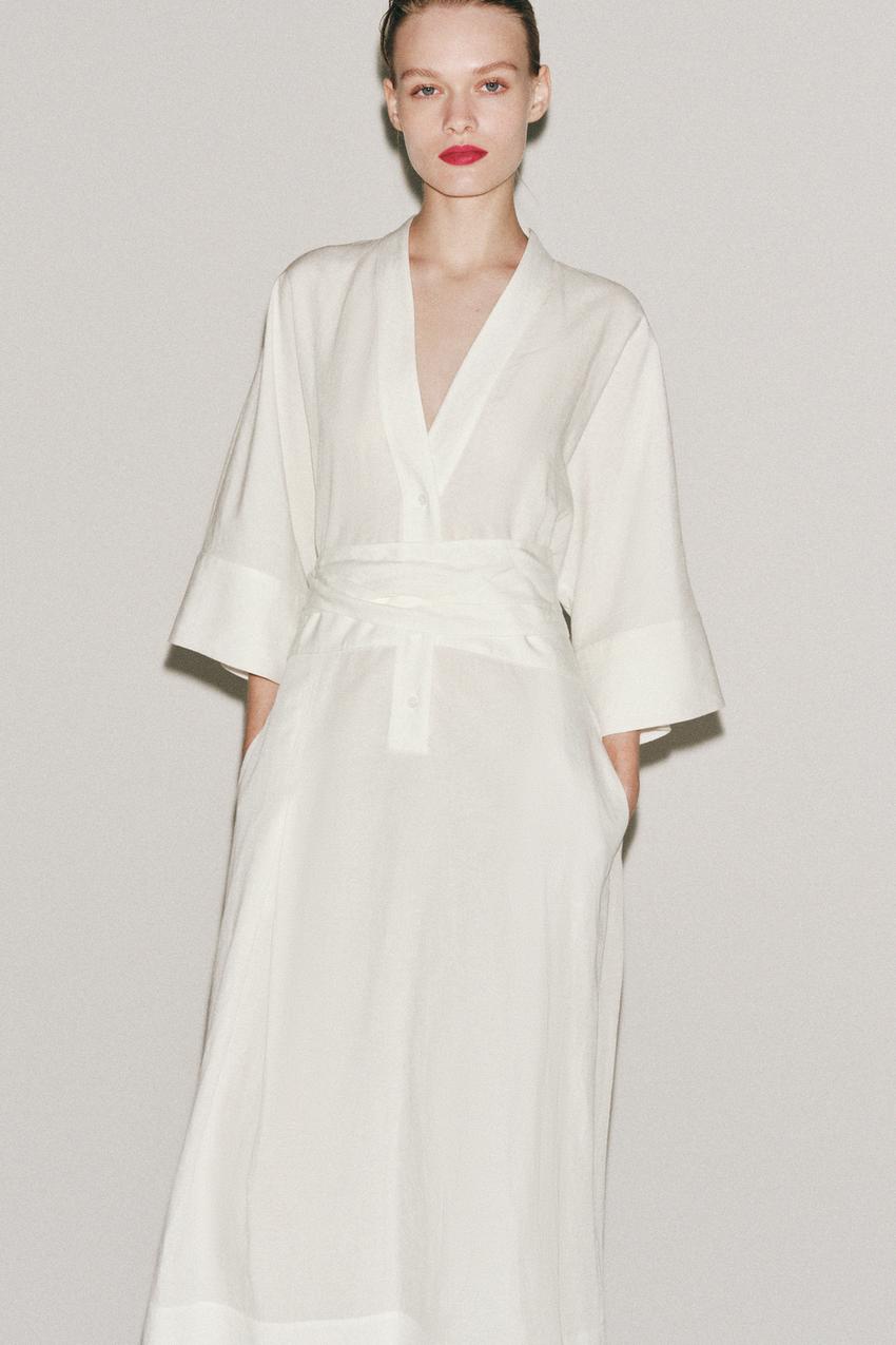 Robe midi avec ceinture ZW Collection