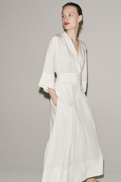 Robe midi avec ceinture ZW Collection