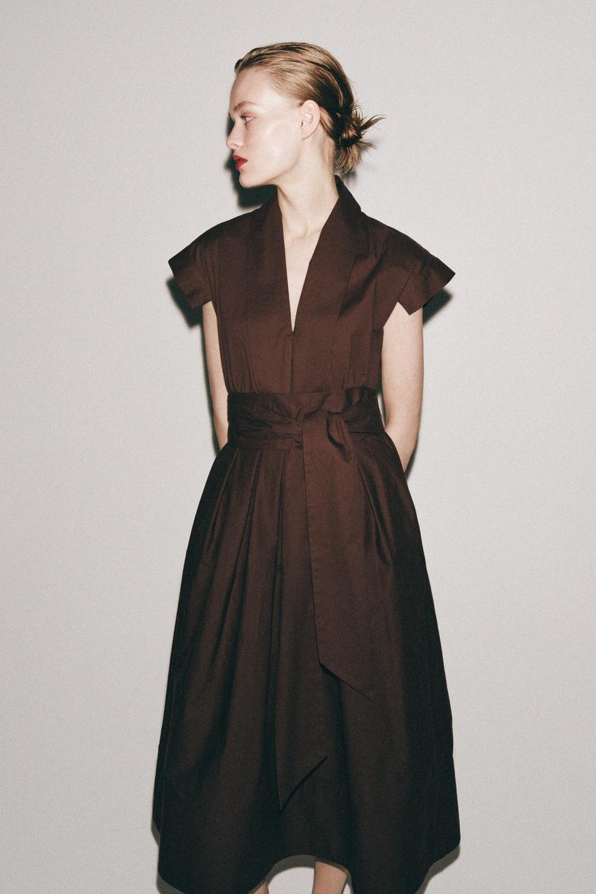 Robe en popeline à plis ZW Collection