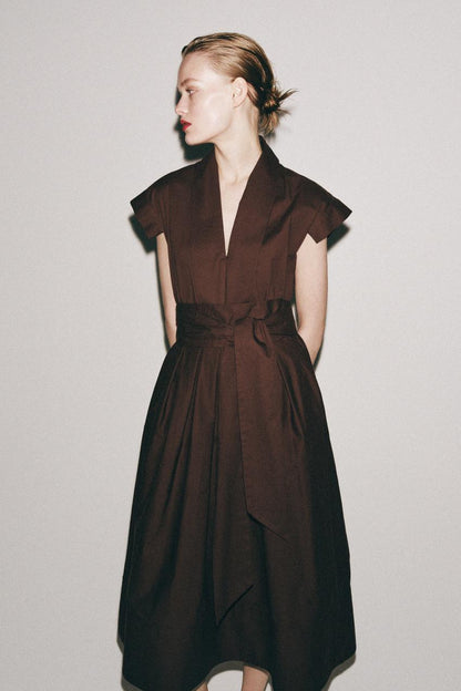 Robe en popeline à plis ZW Collection