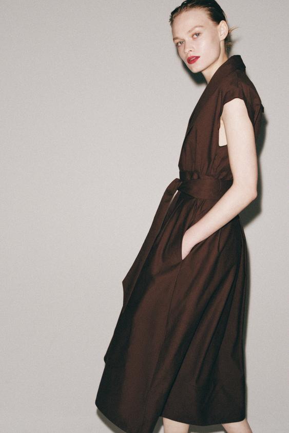 Robe en popeline à plis ZW Collection