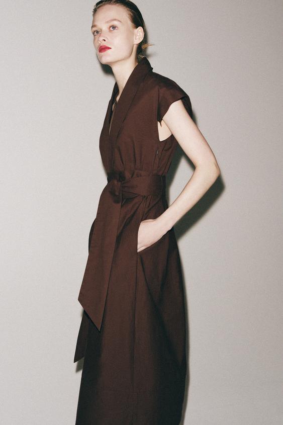 Robe en popeline à plis ZW Collection