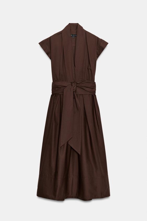 Robe en popeline à plis ZW Collection