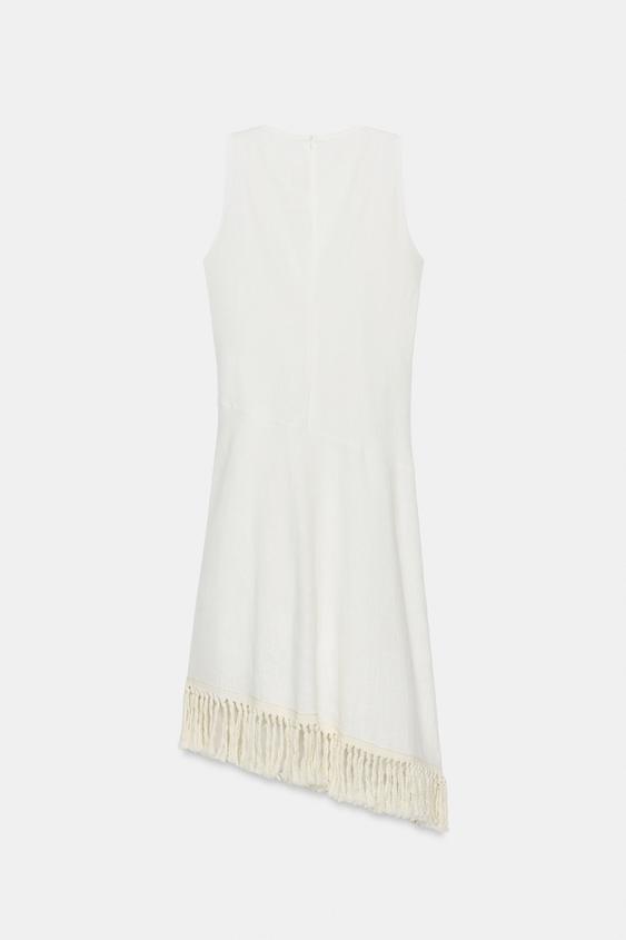 Robe 100 % lin à franges ZW Collection