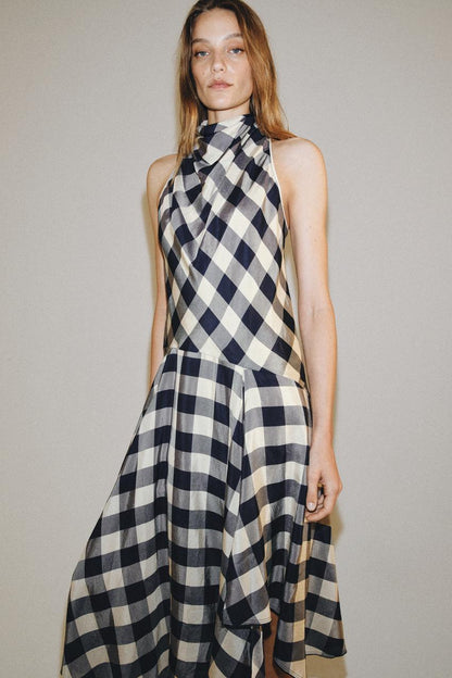 Robe dos-nu à carreaux ZW Collection