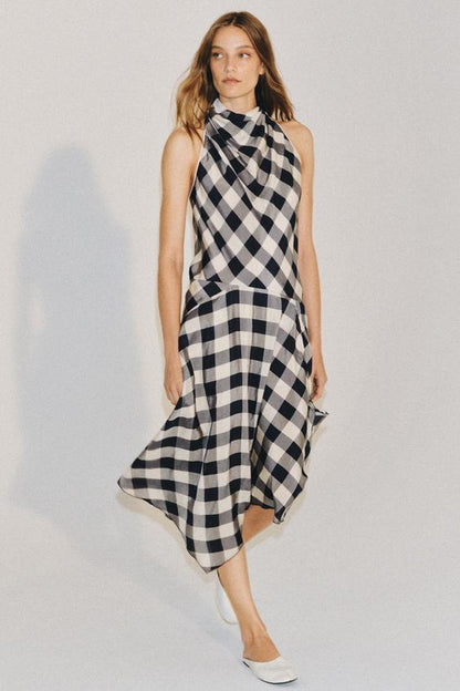 Robe dos-nu à carreaux ZW Collection