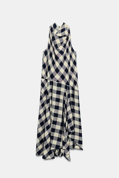 Robe dos-nu à carreaux ZW Collection