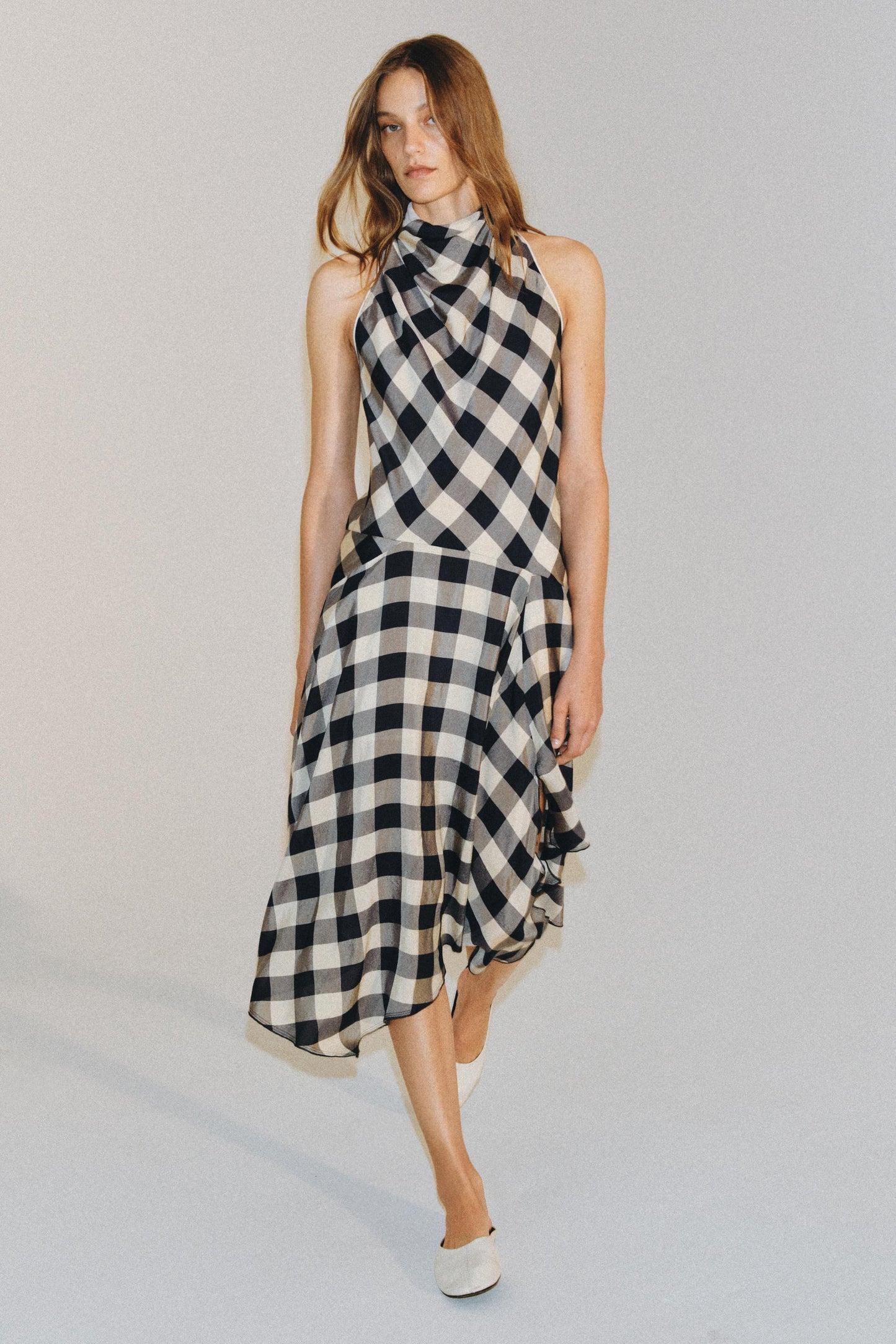 Robe dos-nu à carreaux ZW Collection