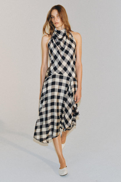 Robe dos-nu à carreaux ZW Collection