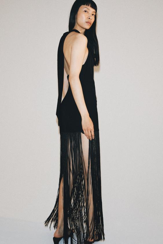 Robe dos-nu à franges ZW Collection