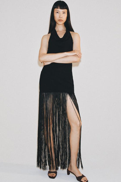 Robe dos-nu à franges ZW Collection