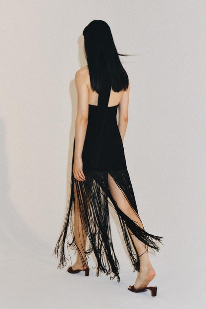 Robe dos-nu à franges ZW Collection