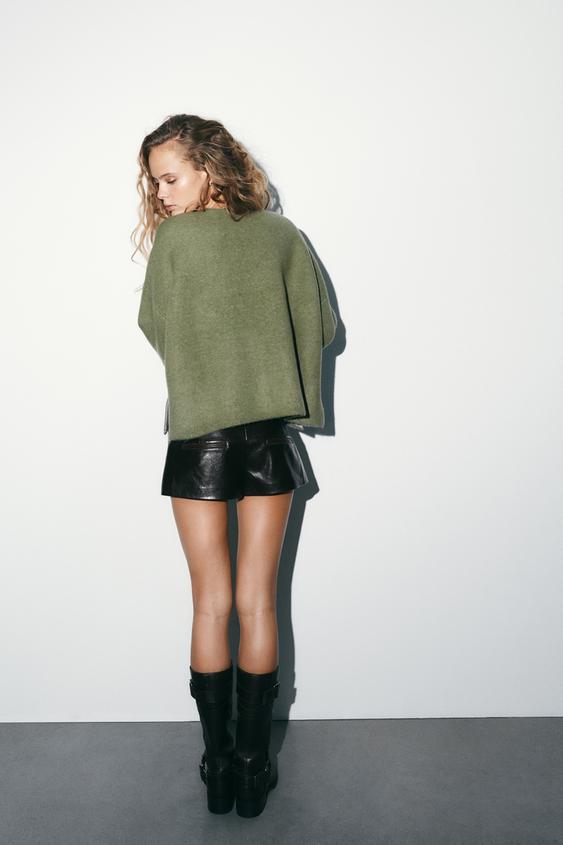 Pull en maille contrastée