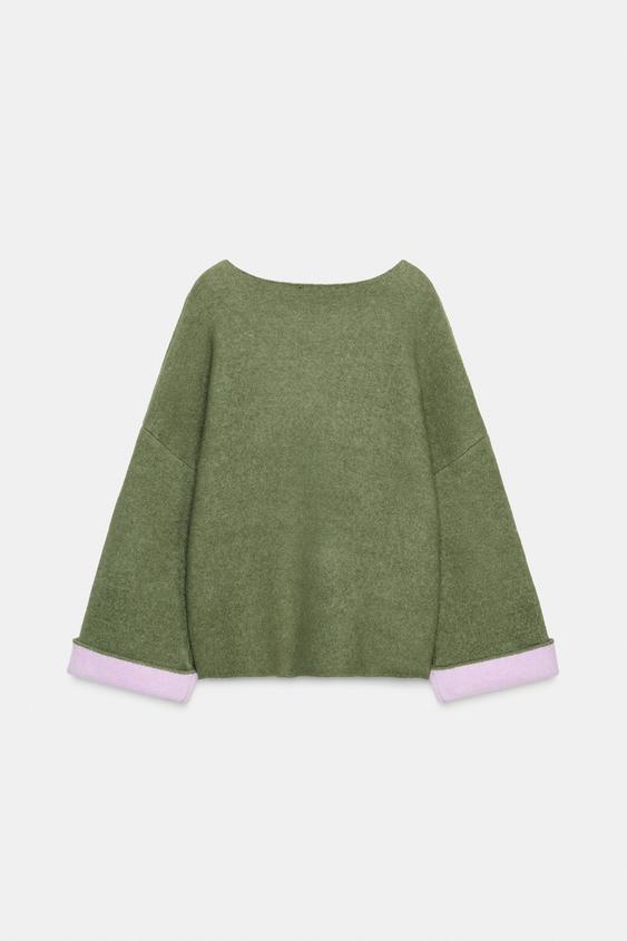 Pull en maille contrastée