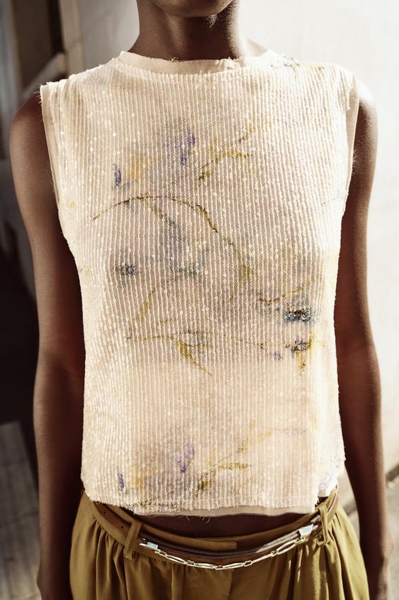 Top en maille à sequins