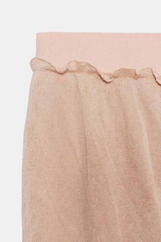 Jupe midi en maille effet froissé