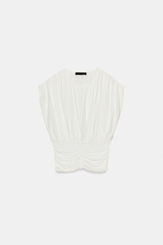Top drapé en maille