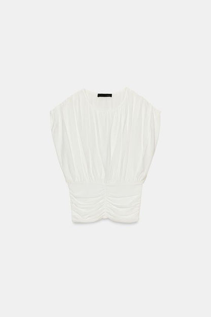 Top drapé en maille