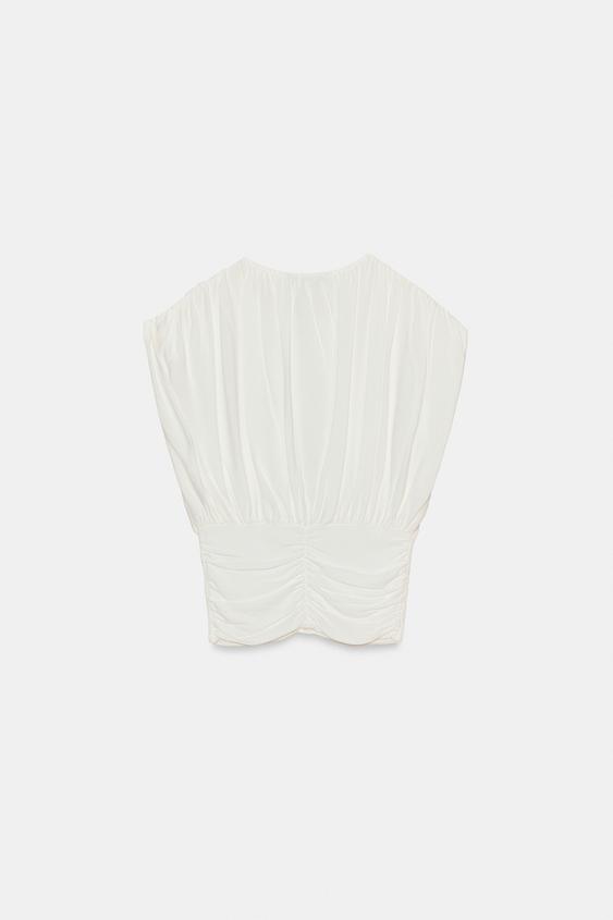 Top drapé en maille