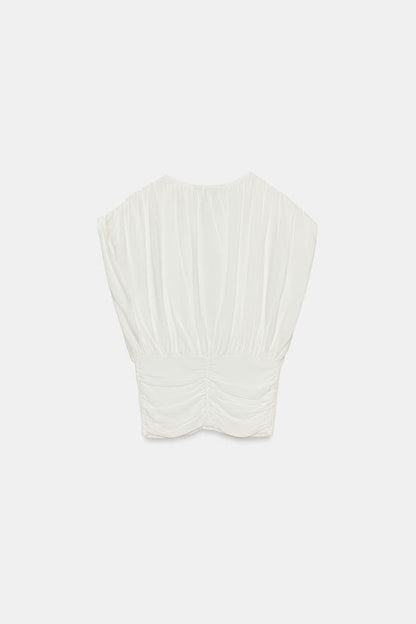 Top drapé en maille