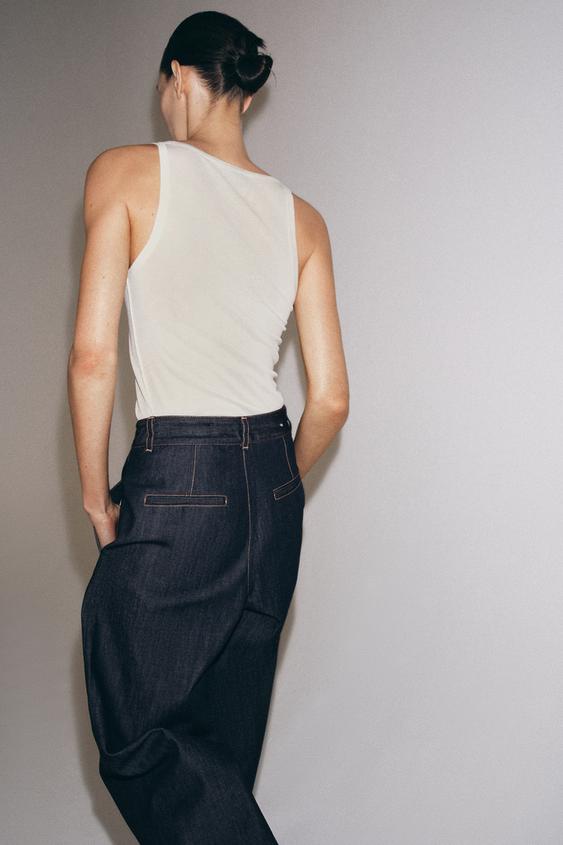 Top en maille fine sans manches