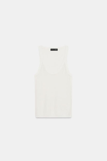 Top en maille fine sans manches