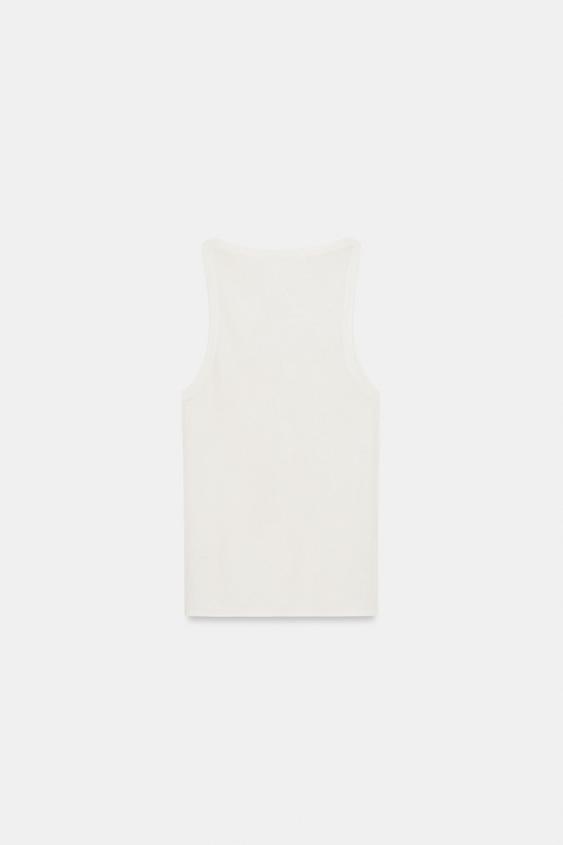 Top en maille fine sans manches