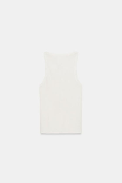 Top en maille fine sans manches