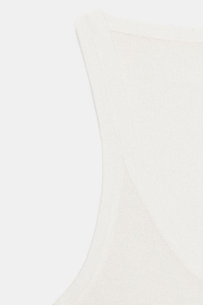 Top en maille fine sans manches
