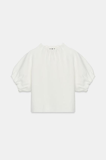 Top en maille à fronces
