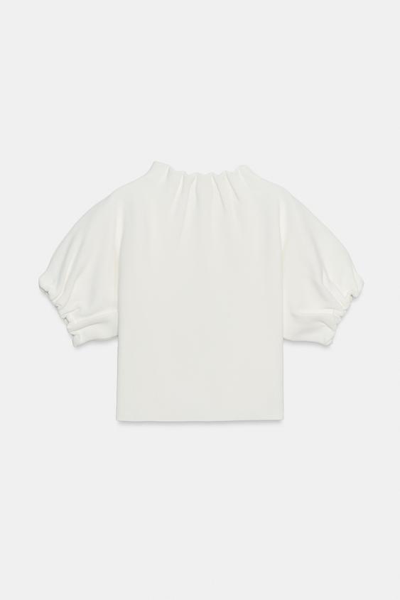 Top en maille à fronces