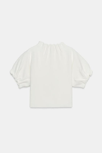 Top en maille à fronces